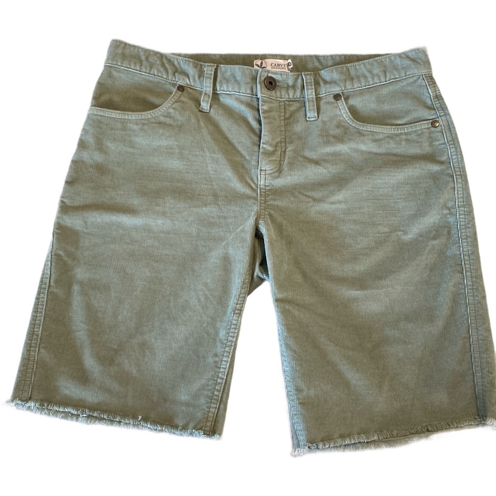 COPY - Carve Designs Oahu 10” Shorts Size 6 Cut Off Green Stretch Corduroy Berm…